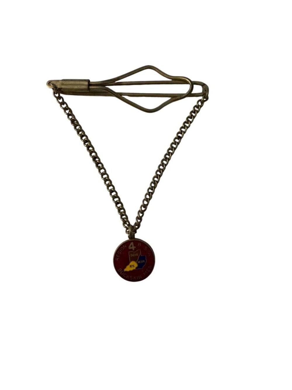 Vintage Boy Scouts BSA Region 4 Buckskin Men Tie Chain Enamel Medal Ohio Kentuck